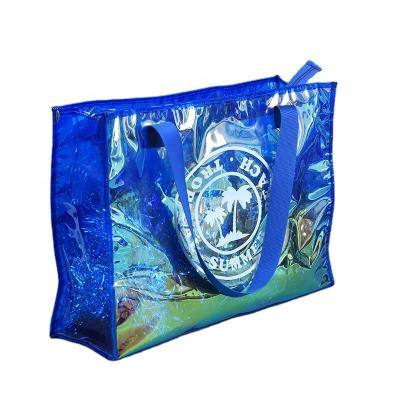 China Hottest Fashion Big Size PVC Handled Bag With Zipper for sale