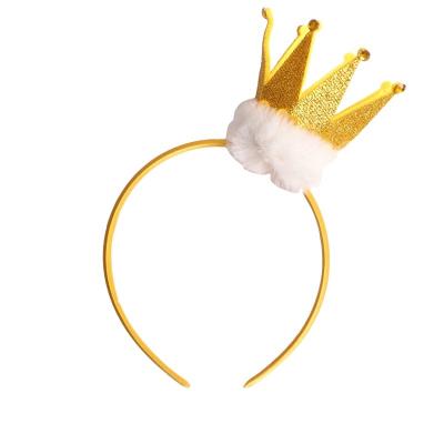 China Wholesale New Design Party Christmas Kids Baby Hair Accessories Plastic Fuzz Net Antler Yarn Headband for sale