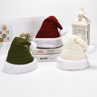 China Bases for Christmas Wool Twist Christmas Hat Winter Holiday Knitted RM330New Knitted Decoration Supplies Gift Adult Gift for sale