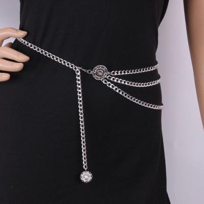 China 2022 fashionable sexy retro waist chain women's body chains simple yoga personalized aluminum waist chain for sale