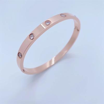 China TRENDY Stainless Steel Bangle Women Diamond Bracelet for sale