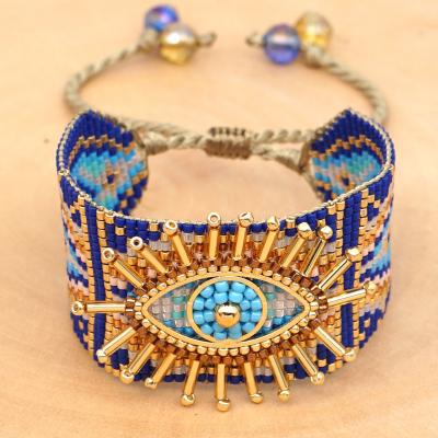 China BOHEMIA Fashion Miyuki Beads 2022 Handwoven Blue Eye Miyuki Beaded Bear Animal Turkey Devil Connector Charm Seed Beads Bracelets for sale