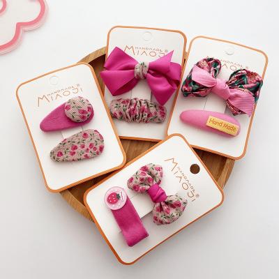 China Soft fashion autumn winter rose bowknot clip hair girls red hairpins broken flowers hits cute kids hair accessories whole for sale