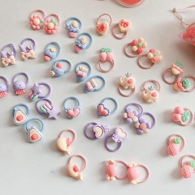 China Elastic Band Hair Accessories 40Pcs/Bag Cute Children Small Girls Flower Hair Tie Ice C Ream Fruit Animal Mixed Load Wholesale for sale