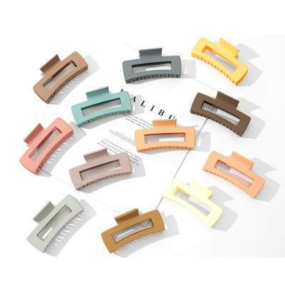 China Hair Accessories Wholesale Shapes Simple Hair Accessories 10.5cm Large Plastic Hair Claw Rectangular Large Matte Hair Clip Claws For Woman for sale