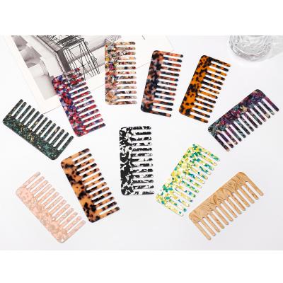 China For Acetic Acid Hair Comb Retro Girl Acetate Hair Comb Fashion Use Big Tooth Comb American European Simple Anti-static Color Turtle Home for sale