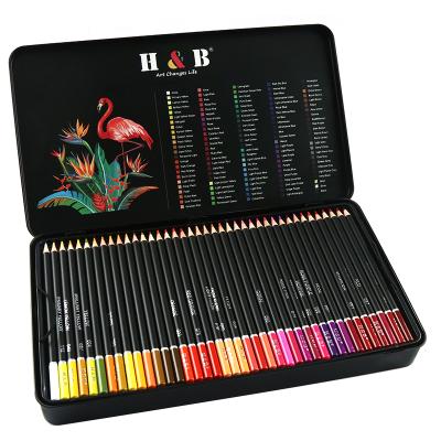 China Listing 120 professional lapices colores tin box packaging colored pencil set by artists for sale