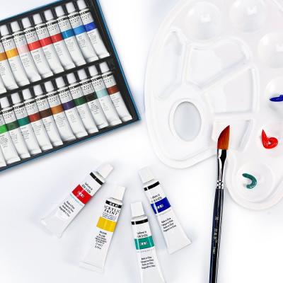 China 24 Colors 12ml Non-Toxic Art Acrylic Paint and Acuarela Watercolor Paint Sets for sale