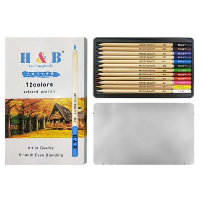 China Drawing Writing Professional Art Supplies Natural Wood Oil Base Colored Pencils Bulk for sale