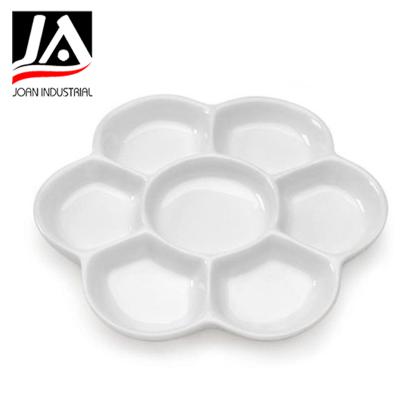 China Regular Cute Flower Shape Plastic Paint Palette for sale