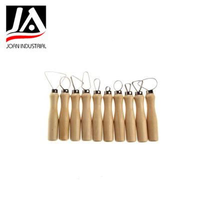 China 10pcs Wood Handle Clay Sculpting Buckle Pottery Wood Tool for sale