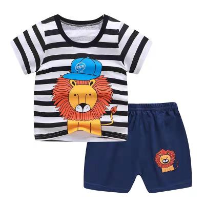 China New Children's Underwear Set Breathable Cotton Pajamas For Boys And Girls 2 Pieces Pure Color Children Cotton Pajamas for sale