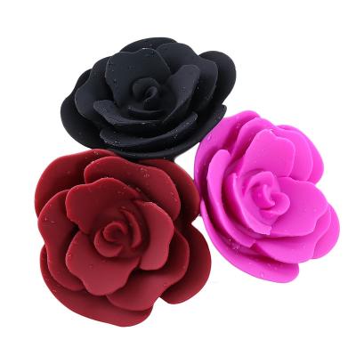 China Erotic Adult Silicone Massager Butt Sex Toy Flowers Rose Anal Plug For Women Shaped Black Red Purple 11*7.5*3cm ODM Yes.oem for sale