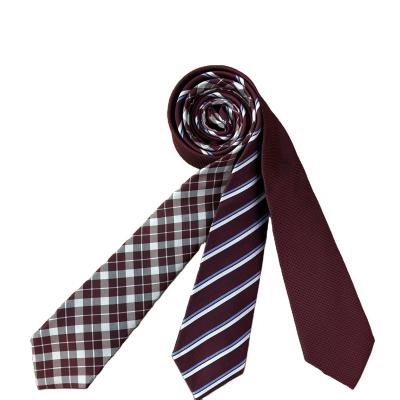 China different colour silk plaid design men' s fashion Woven Silk Tie for sale