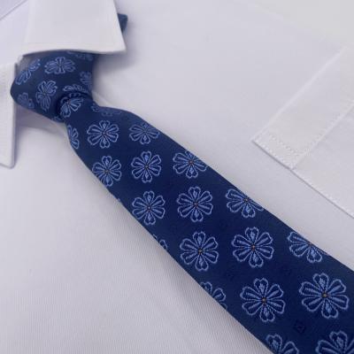 China blue colour dotty design Men's Silk 100% Handmade Silk Tie 100% Woven Silk Tie for sale