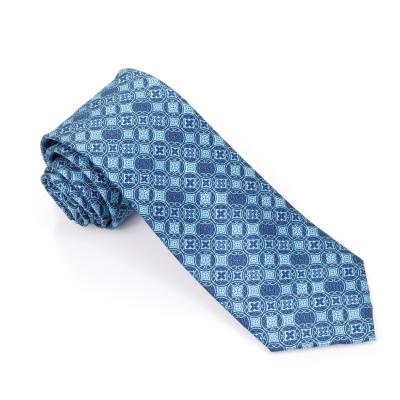 China blue colour paisley design Custom Logo oem 100% silk Printed Tie for sale