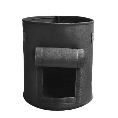 China Durable Grow Bag Felt Plant Pot With Handle Sturdy Garden Planter Plant Bag Garden Hanging Bag for sale