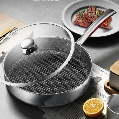 China KOBACH Kitchen Eco-Friendly Cookware Healthy Sauté Pan Fried Steak Pot Non-Stick Stainless Steel Deep Fryer Pan for sale