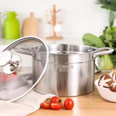 China KOBACH Double Bottom Stock Soup Pot 5L Thickened Stainless Steel Sustainable Pot For Kitchen Cooking Pots for sale