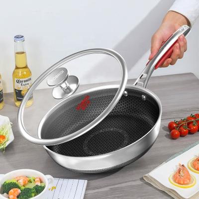 China Bacteriostatic KOBACH Honeycomb Stainless Steel Frying Pan Non Stick Frying Pan Cheap Viable Kitchen Cookware Pot for sale