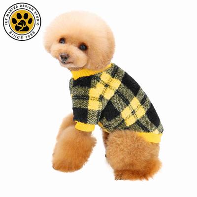 China Stocked Most Designer Winter Pet Clothing Chihuahua Ropa Perro French Bulldog Plush Coat Fashion Plaid Coat For Dogs for sale