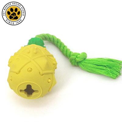 China 2022 Latest Stocked Dog Chew Toy Pineapple Rubber Chewing Toys Treats Snack Flowing Interactive Toy For Dogs for sale