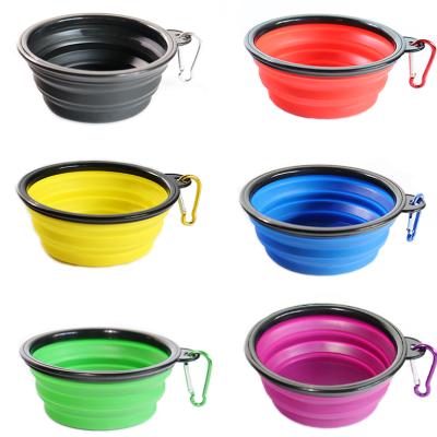 China Viable Rounded Hot Selling Pet Supplies Collapsible Plastic Water Pet Food Bowl Pet Travel Silicone Feeding Bowl for sale