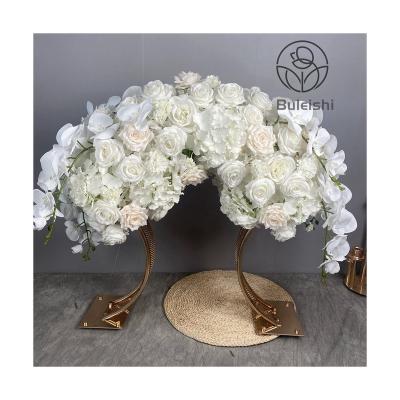 China Table Top Decoration 130cm High Table Top White Orchid Flower Runner Flower Centerpiece For Wedding Refectory for sale