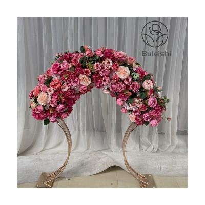 China Table Decoration Rose Peony Greenery Flower Runner Bright Floral Display Wedding Centerpiece for sale