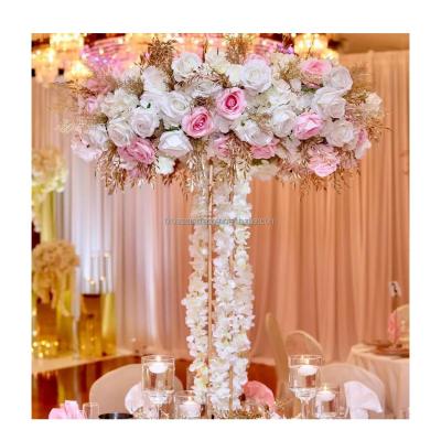 China Table Decoration Wedding Decorating Centerpieces Wedding Centerpieces Table Flowers White Gold Tall Rose Gold for sale