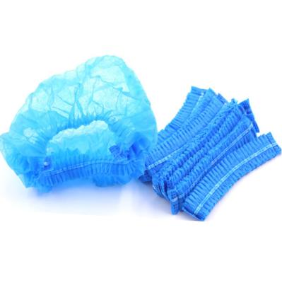 China Breathable non woven disposable hair net with single or double elastic for sale