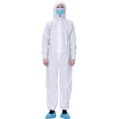 China Nonwover breathable waterproof disposable hulf elastic waist PPE coverall workwear with hood for sale