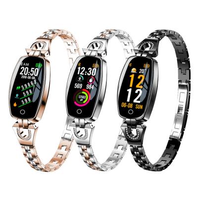 China New Arrival Touch Screen Women Smart Watch Women Blood Pressure Heart Rate Monitor Fitness Tracker Ladies H8 Smart Wristband for Android IOS for sale