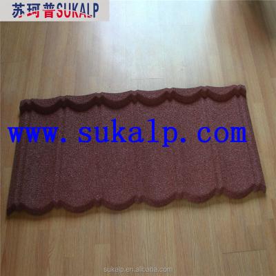 China Colored Gloss Stone Metal Coated Roof Tile for sale