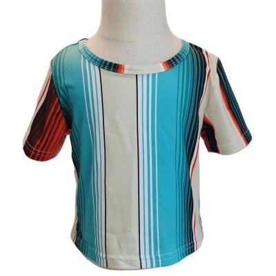 China Casual Fashionable Outfit Girls' Summer Clothing Sets Kids Stylish Striped T-shirts And Bell Bottoms New Outfits For Kids for sale