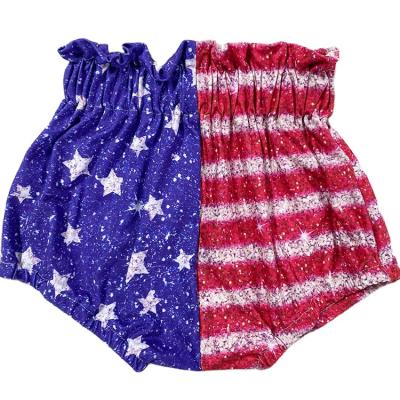 China Factory Wholesale Breathable Printing Custom Made 4th July Holiday Printing Toddler Clothing Diaper Bloomers Comfy Shorts For Kids Girls for sale