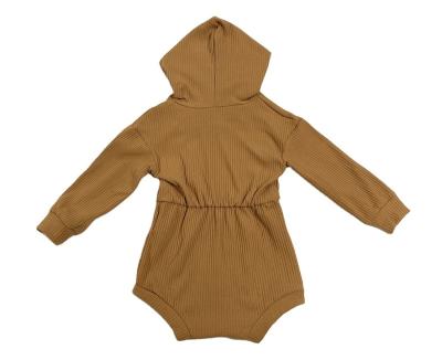 China Popular Longsleeve Clothes Newborn Girls Long Sleeved Hooded Solid Color Romper Baby Overalls for sale