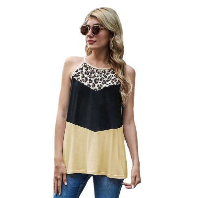 China Amazon Hotsale Summer Women QUICK DRY Wear Sexy Sleeveless Top Leopard Printed Casual Tank Tops for sale