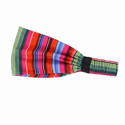 China Popular Colorful Rainbow Stripe Women Sports Headbands for sale