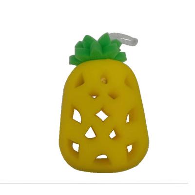 China Full body wash KHA045 hot sale! Durable Multi Colors Pineapple Cleaner Fruit Shaped Washer Baby Toy Bath Cleaning PU Sponge for sale