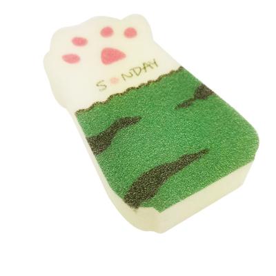 China Refined Oil Loading Customized Viable Design Durable Multi Absorb Kitchen Cleaning Dust Remover Cat Foot Shape Nano Sponge Remover for sale