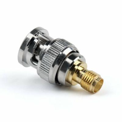 China Brass Adapter BNC Plug Male To SMA Female Jack RF Connector Straight for sale