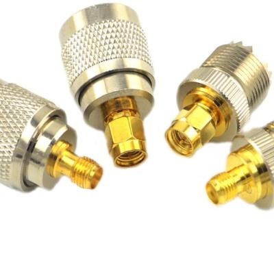 China SMA-UHF RF Module Connector Kit UHF PL259 SO239 SMA- Jack/Socket To UHF Nickel Gold Plated Test Converter for sale