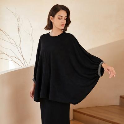 China Breathable High Quality Cashmere Sweater Classic Round Neck Bat Sleeve Loose 100 Wool Knit Women's 2023 Autumn New Comfortable Design Top for sale