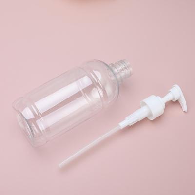 China Large Package 500ml Cosmetic Shampoo Double Pump Bottle Transparent Horizontal Line for sale