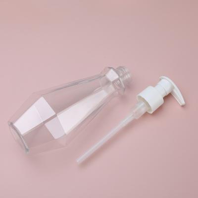 China 400ml Large Capacity Cosmetic Unique Design Household Special Make Up Transparent Lotion Pump Bottle for sale