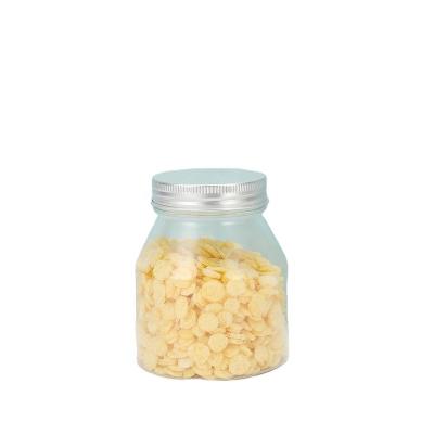 China Transparent food jar cosmetic food sealed container empty plastic jar with aluminum lid for sale