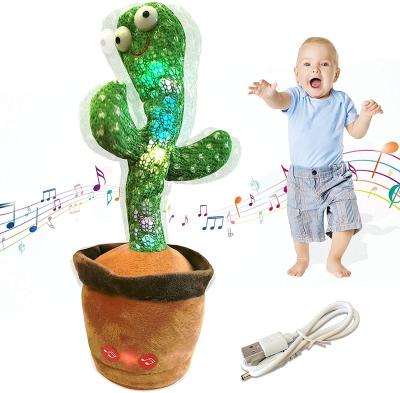 China Cute Stuffed Music +Light+Moving Flowerpot Twisting Talking Cactus Plush Toy Singing Music Dancing Cactus Toy Doll Children Kids Gift for sale