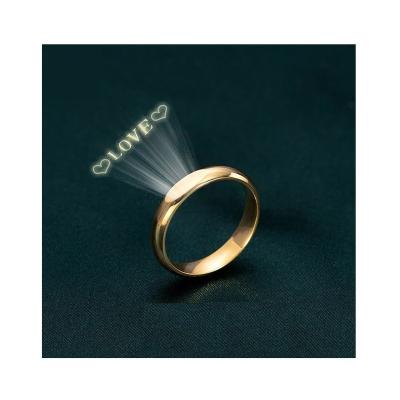 China Valentine's Day TRENDY Ring Projection Ring from Sterling Silver Unisex Couples Rings Simple for sale