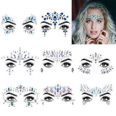 China High Quality Eco-Friendly Eyes Crystal Tattoo Face Body Decoration Temporary 9 Sets For Festival Rave Carnival Party for sale